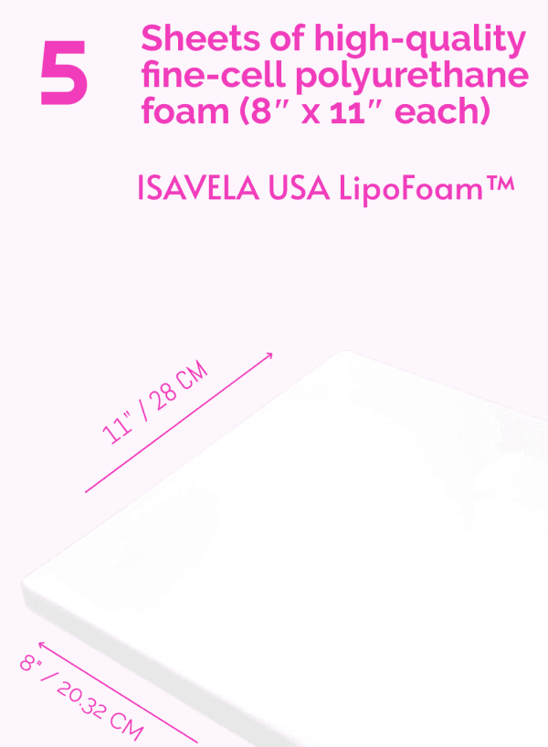 ISAVELA USA Lipo Foam™ 5 Sheets of Comfortable Support Foam - Premium Quality