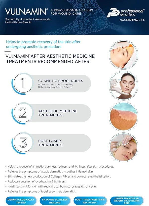 VULNAMIN® Spray 30ml | Made in Italy – Skin regeneration ,Soothe & Heal Your Skin After Laser Treatments, Chemical Peels & Microneedling