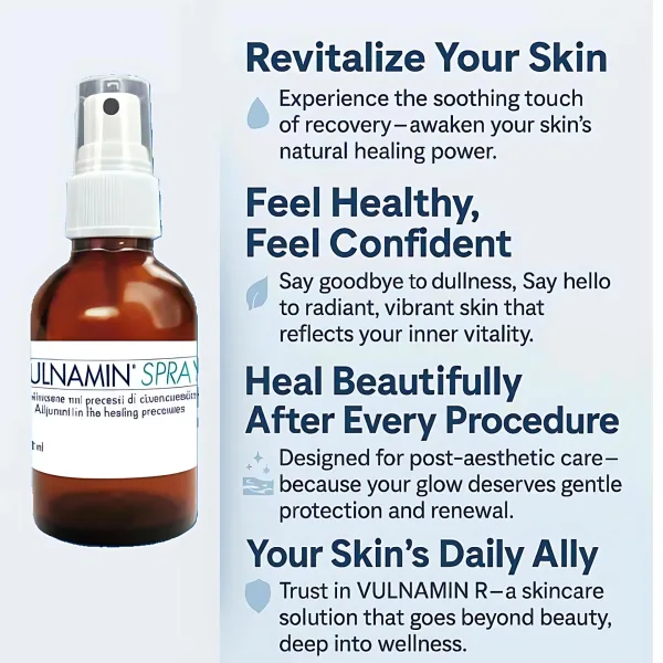 VULNAMIN® Spray 30ml | Made in Italy – Skin regeneration ,Soothe & Heal Your Skin After Laser Treatments, Chemical Peels & Microneedling